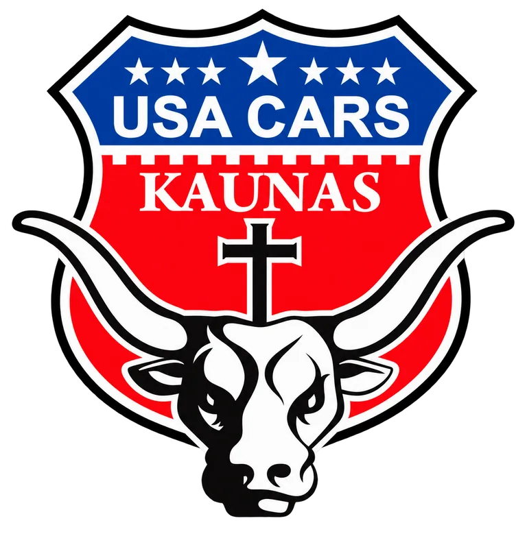 USA Cars Kaunas – klubo herbas su tauru ir skydu